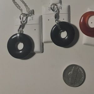 Round Onyx Pendant- Sterling Silver